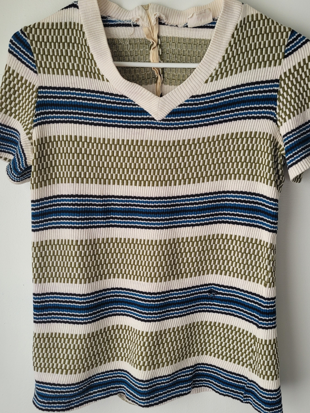 Vintage Knit-ins Women V-Neck Short Sleeve Knit Sweater Size M